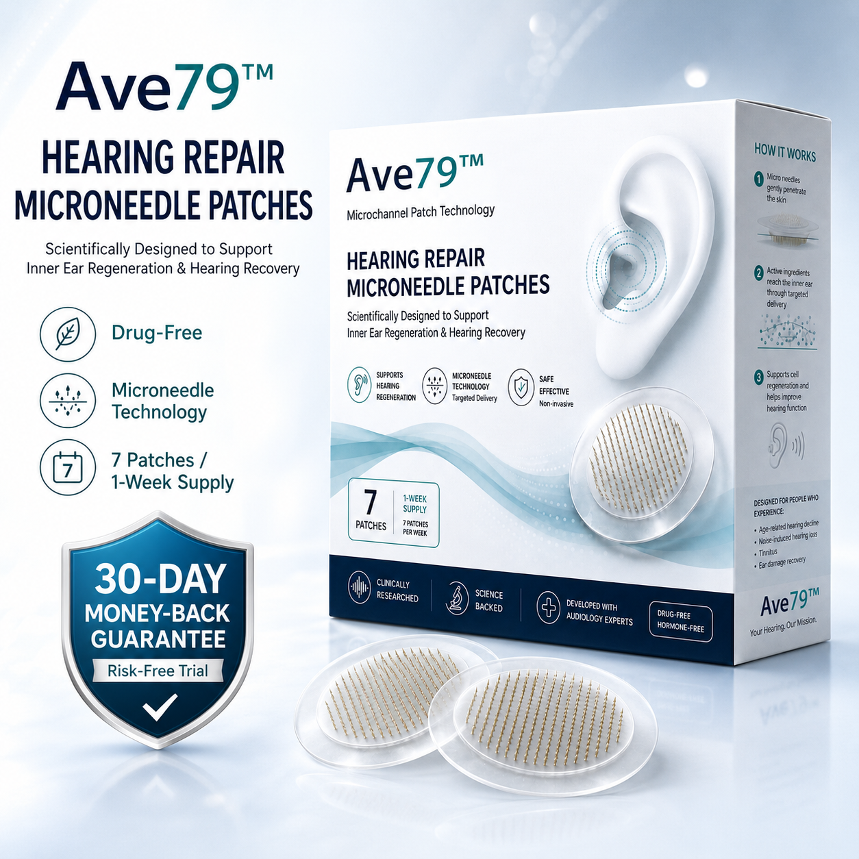 HEARING SUPPORT MICRONEEDLE PATCHES
